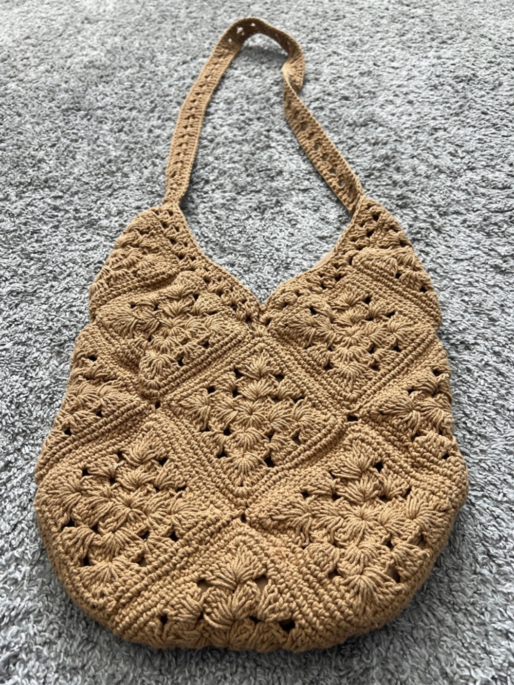 Forever 21 Tan Knit Shoulder Bag Purse with Inside Pocket - Picture 3 of 8